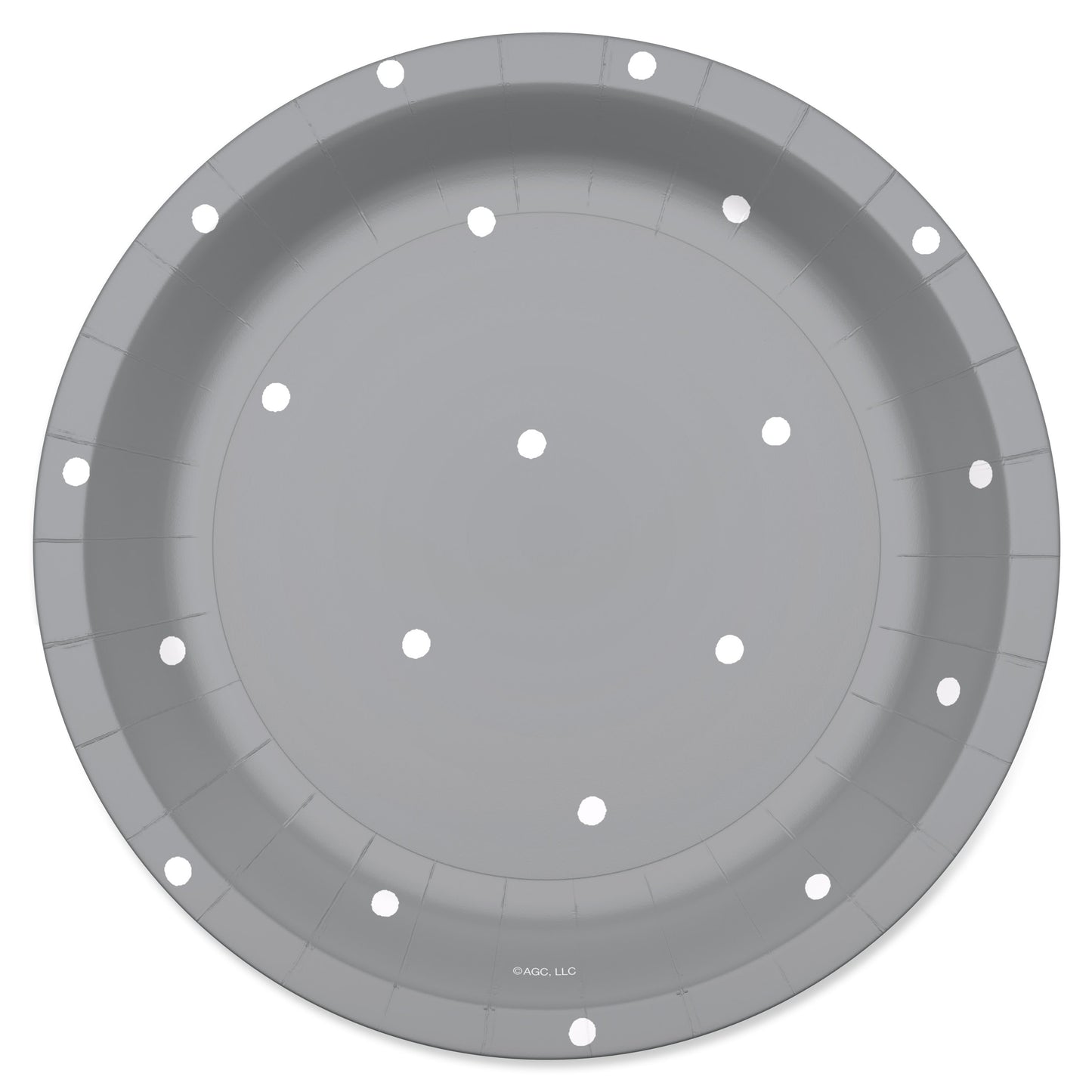 American Greetings Polka Dots on Silver 7" Paper Plates