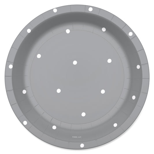 American Greetings Polka Dots on Silver 7" Paper Plates