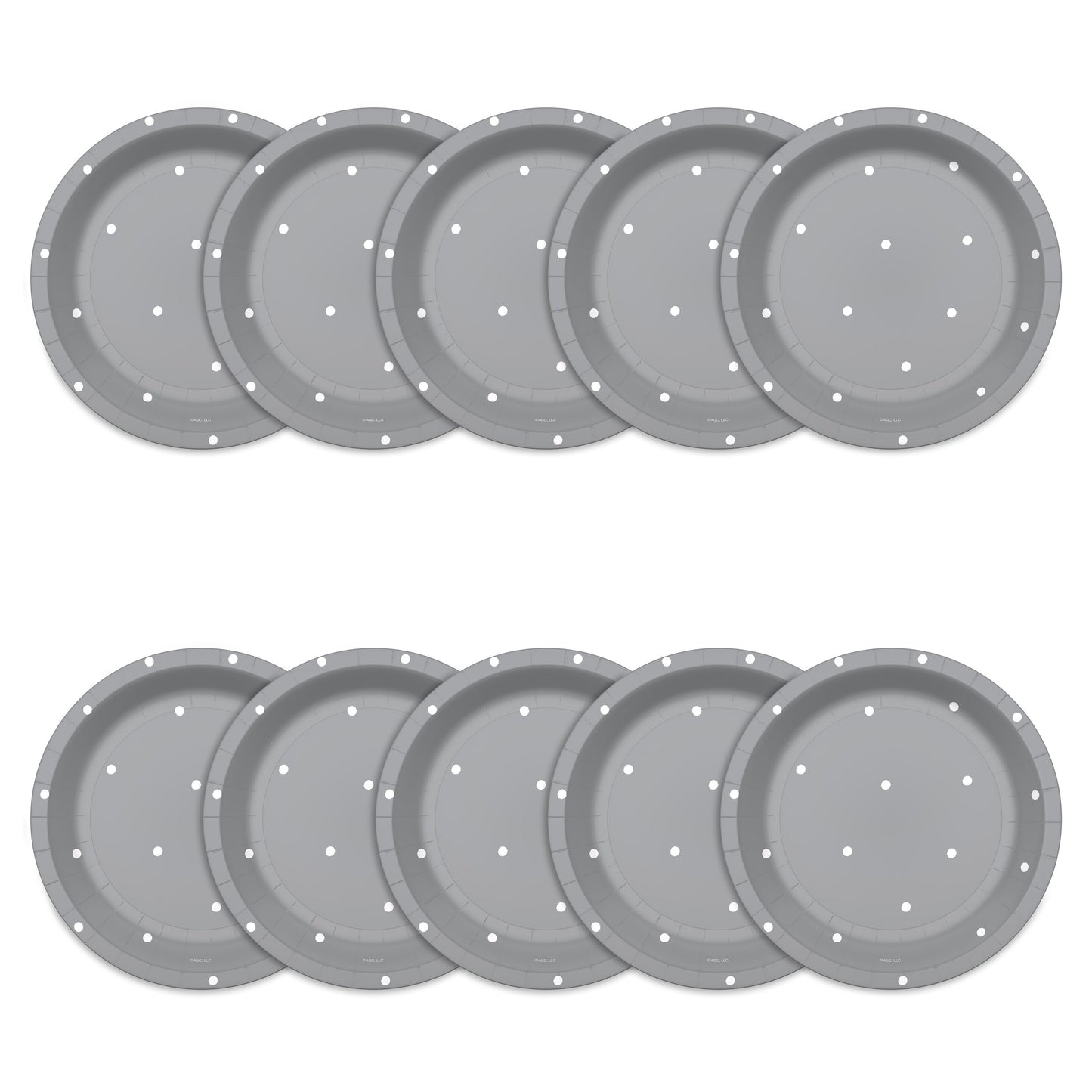 American Greetings Polka Dots on Silver 7" Paper Plates