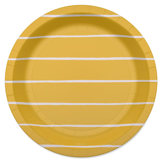 American Greetings Stripes on Yellow 7" Paper Plates