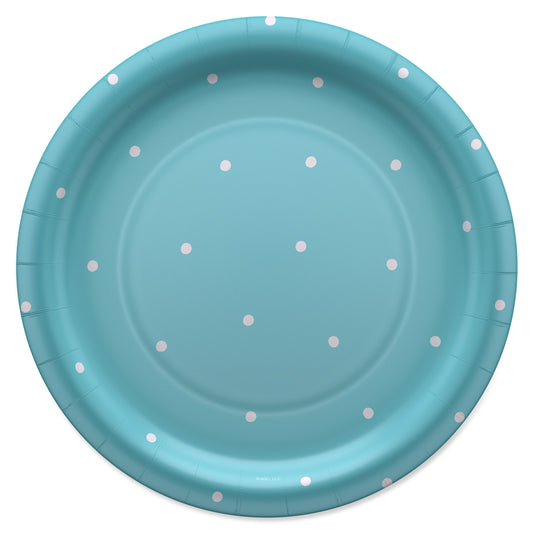 American Greetings Polka Dots on Blue 9" Paper Plates