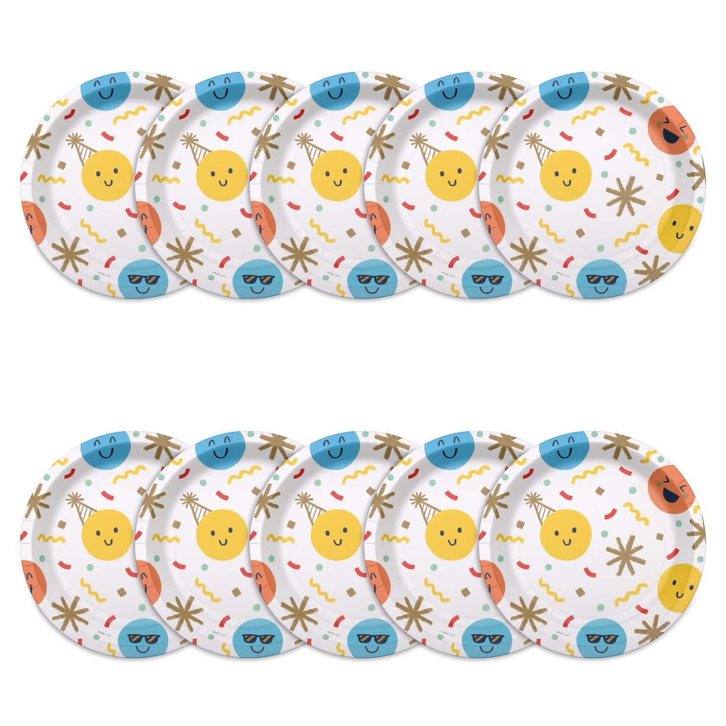 American Greetings Multicolored Smiley Faces 7" Paper Plates