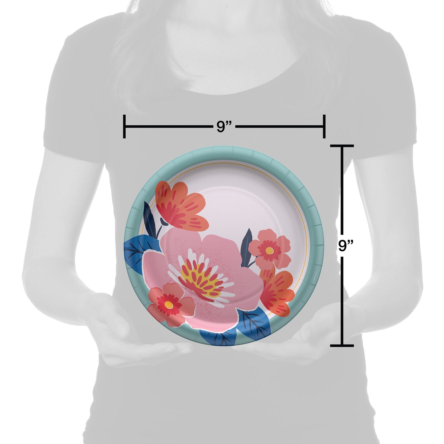 American Greetings Floral Arrangement 9" Paper Plates