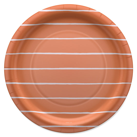 American Greetings Stripes on Orange 9" Paper Plates