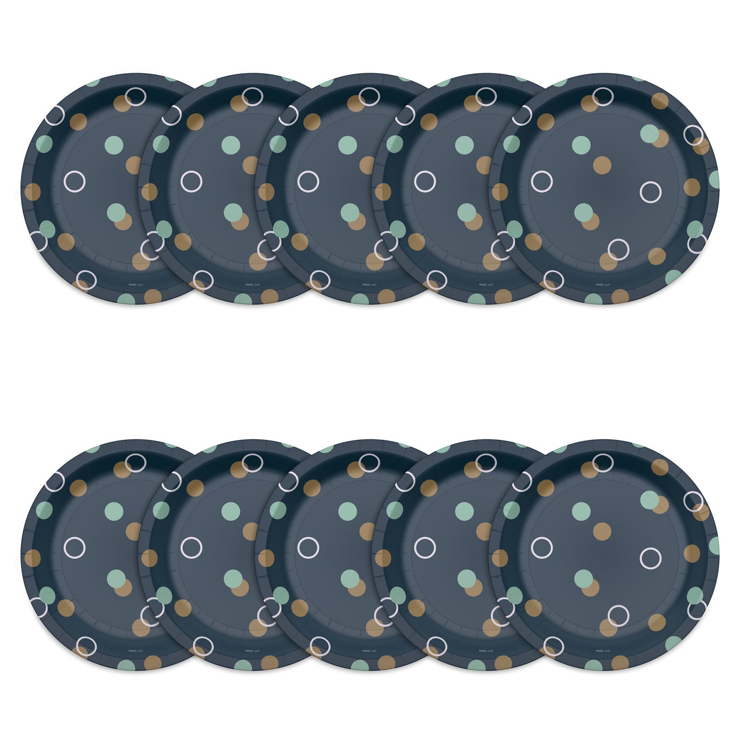 American Greetings Bubbles on Navy 7" Paper Plates