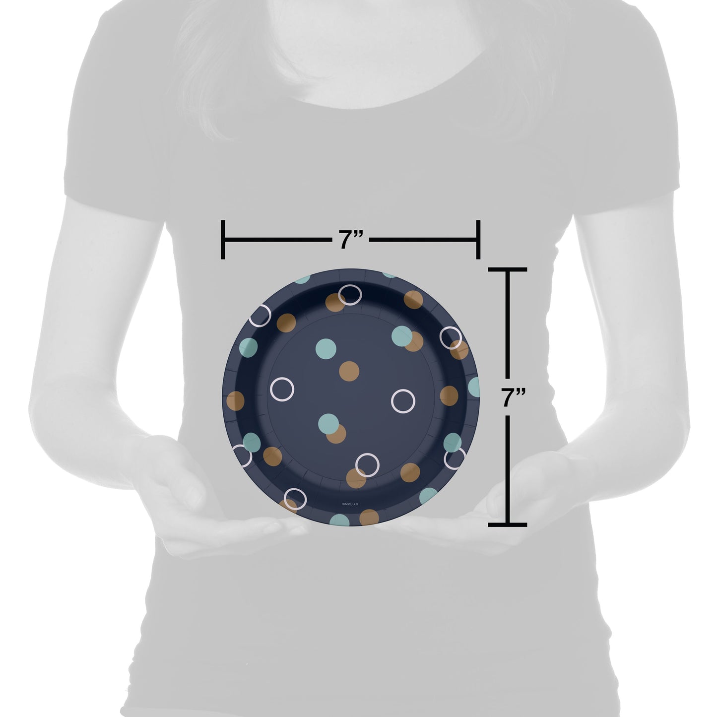 American Greetings Bubbles on Navy 7" Paper Plates