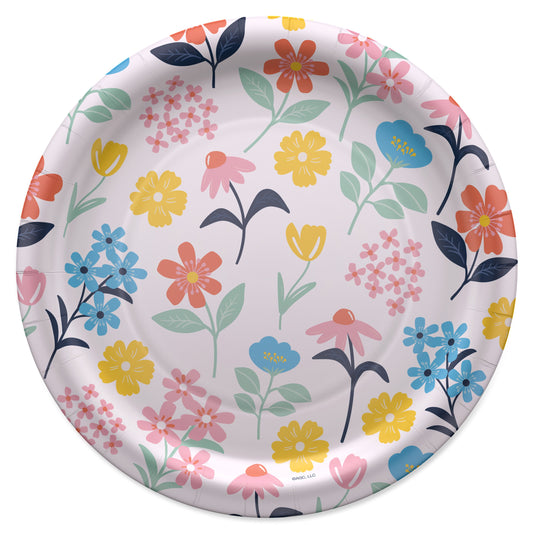 American Greetings Multi-Colored Flowers 9" Paper Plates