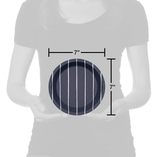 American Greetings Stripes on Navy 7" Paper Plates,