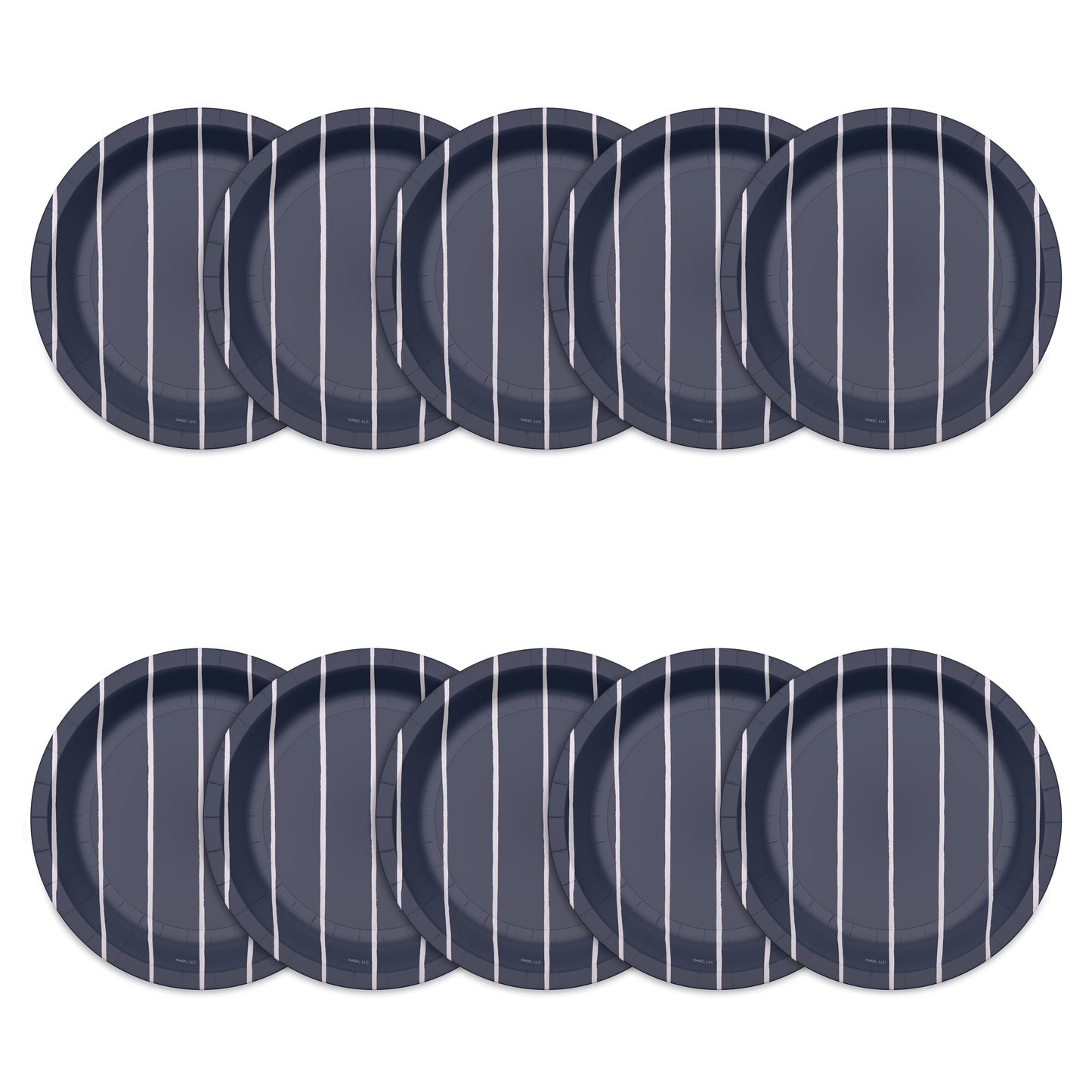 American Greetings Stripes on Navy 7" Paper Plates,