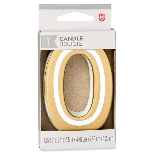 American Greetings Number 0 Gold Birthday Candle