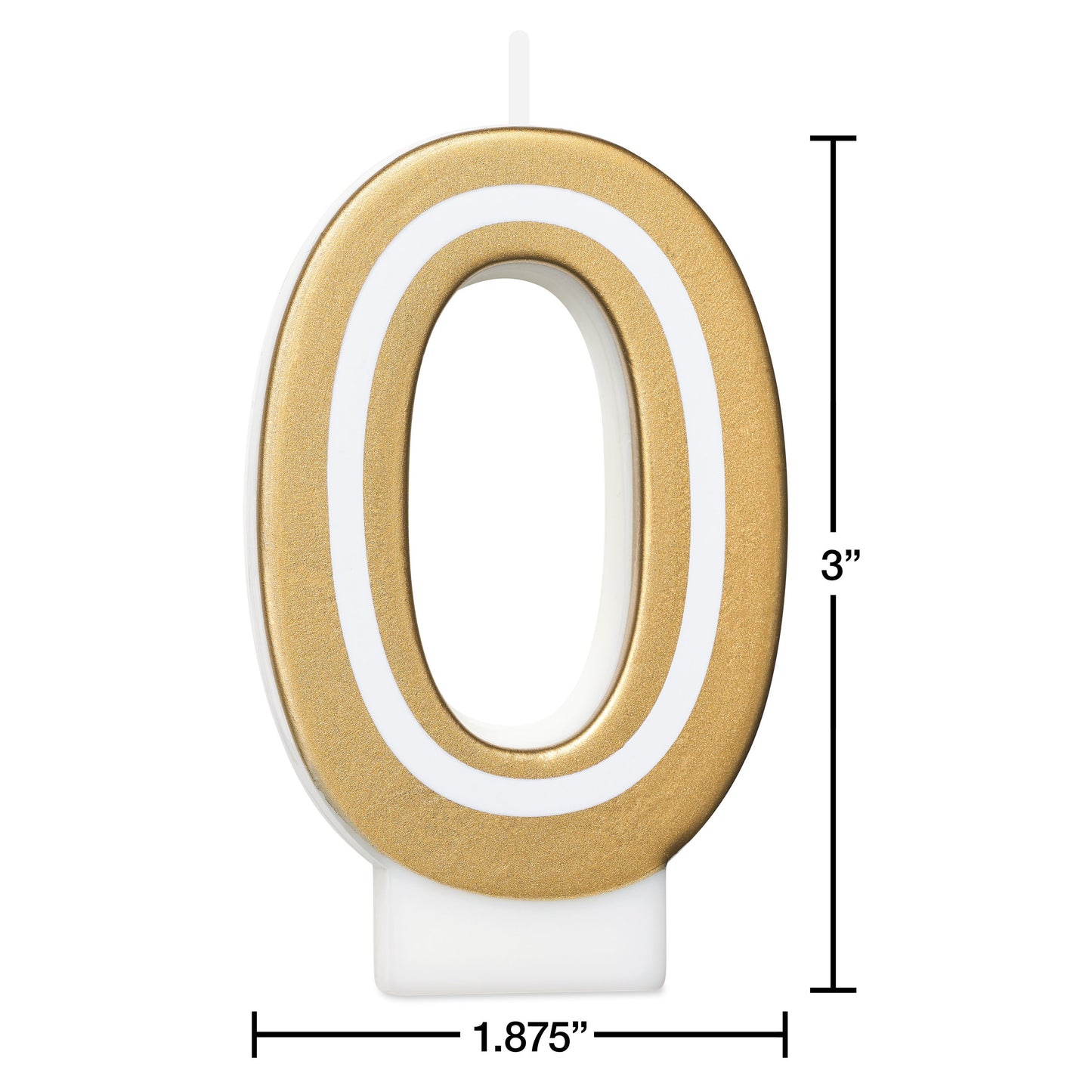 American Greetings Number 0 Gold Birthday Candle