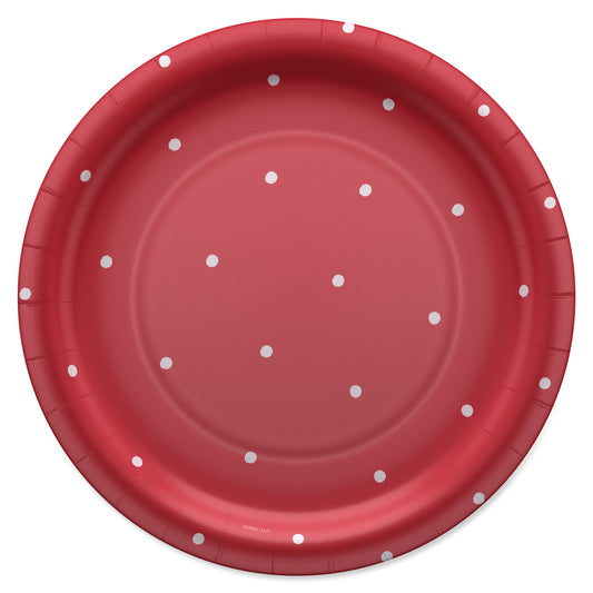 American Greetings Polka Dots on Red 9" Paper Plates
