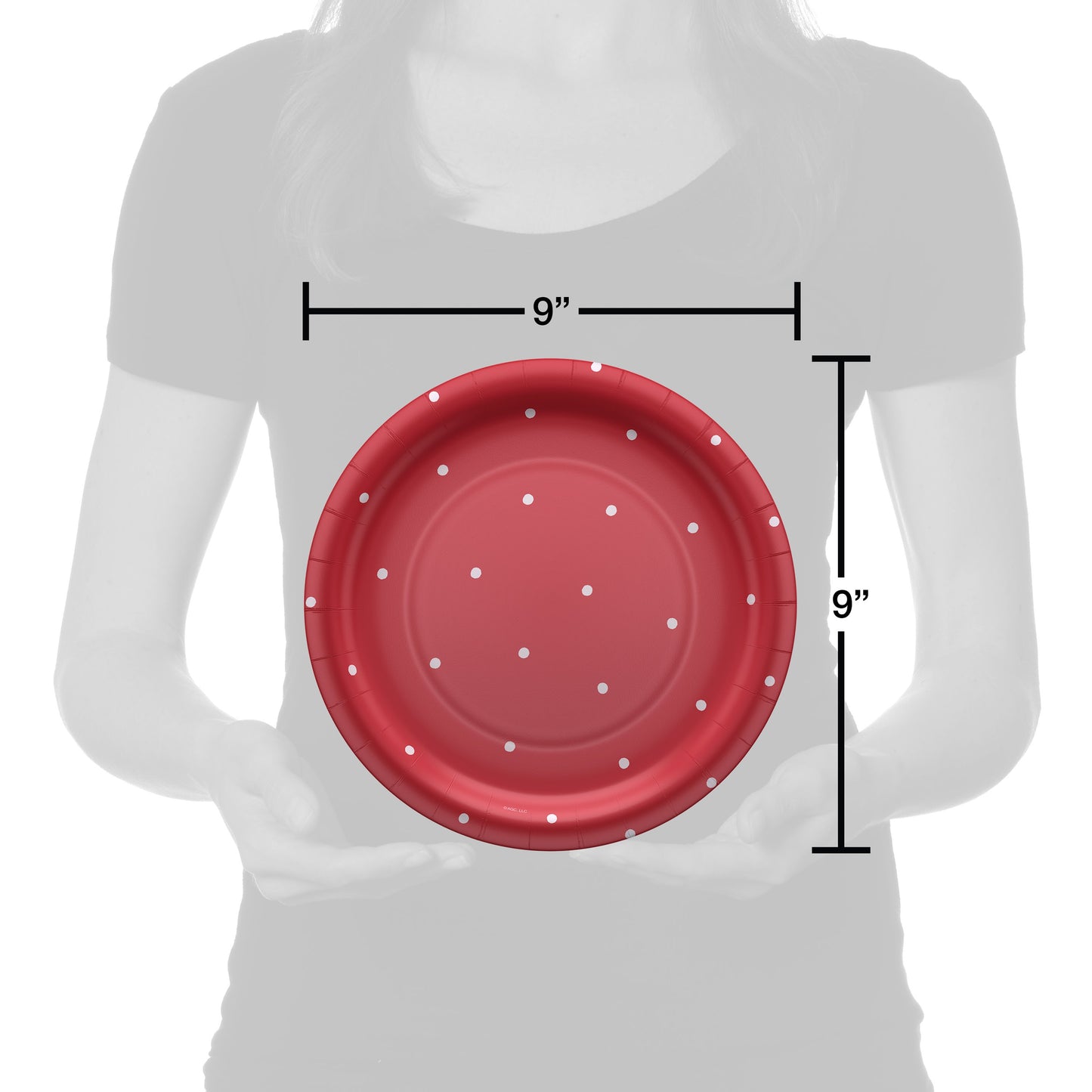 American Greetings Polka Dots on Red 9" Paper Plates