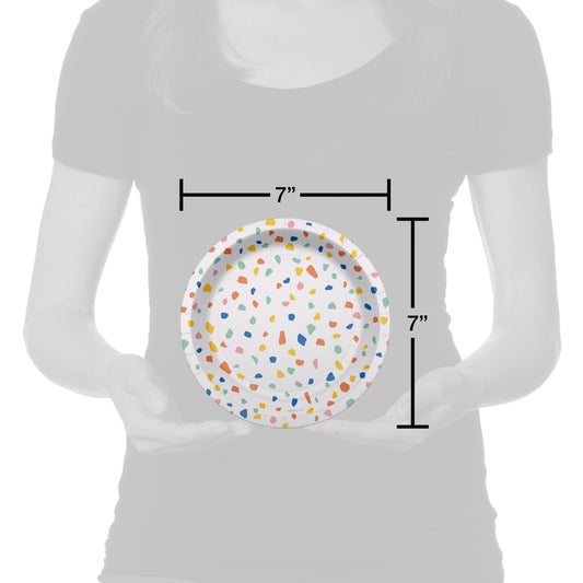 American Greetings Colorful Confetti 7" Paper Plates