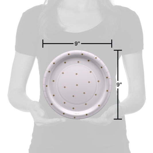 American Greetings Gold Stars on White 9" Paper Plates
