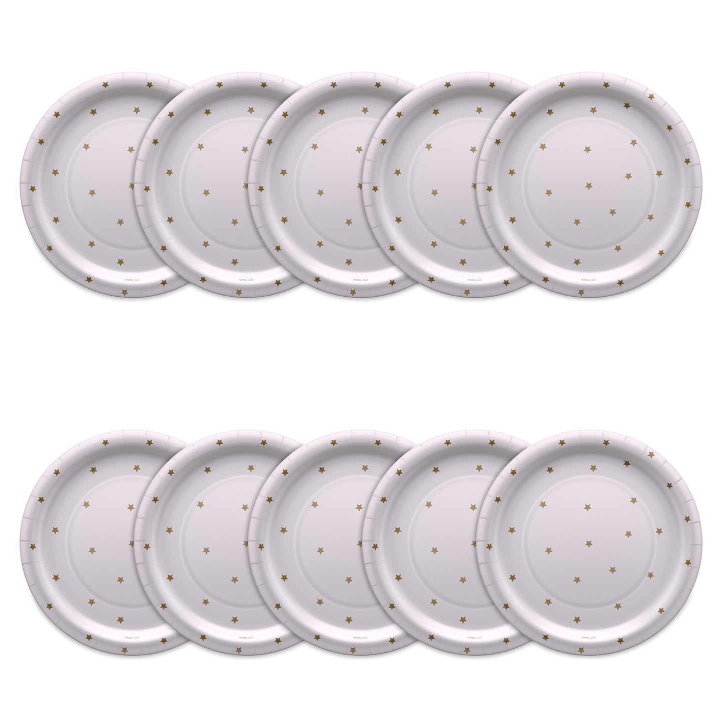 American Greetings Gold Stars on White 9" Paper Plates