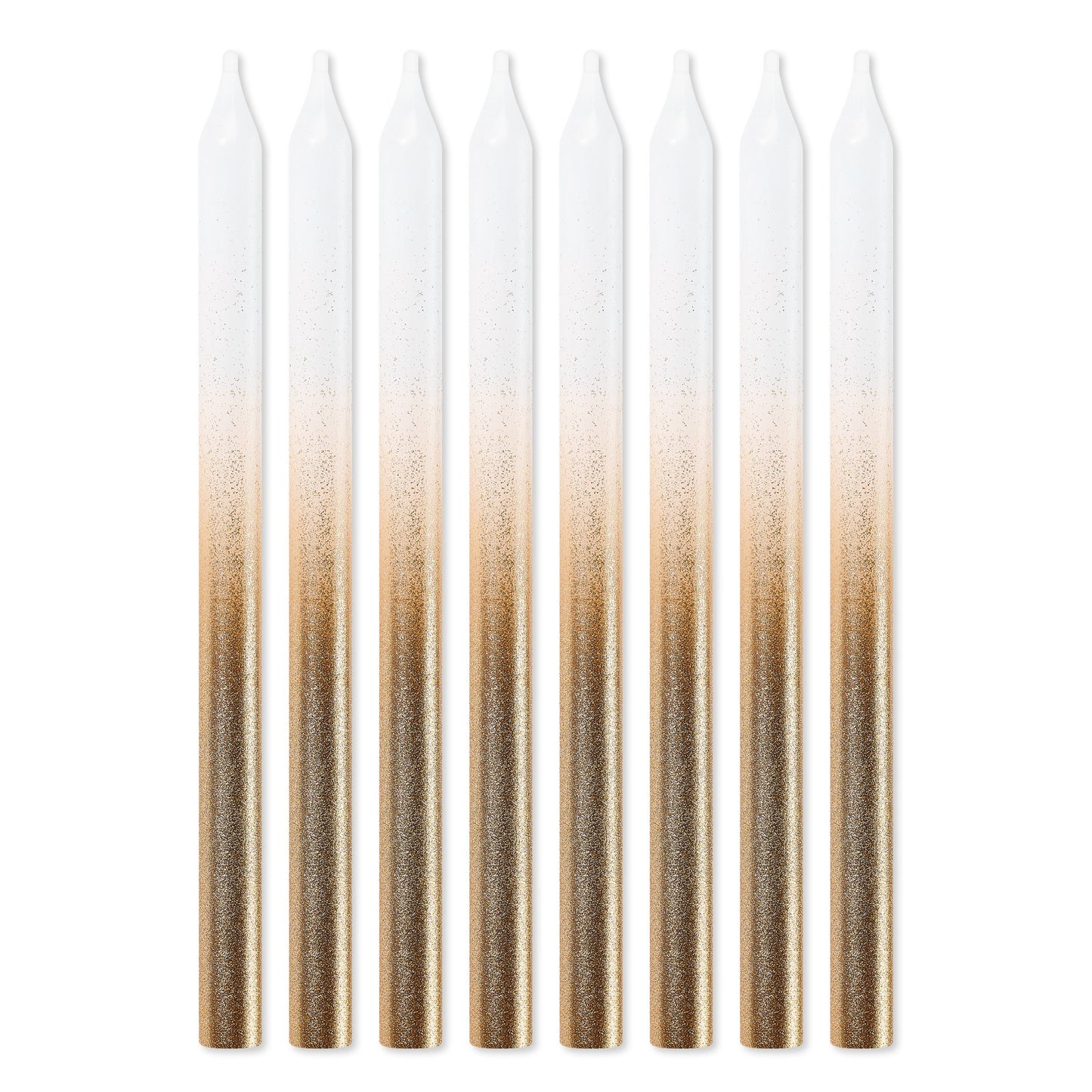 American Greetings White & Gold Ombre Birthday Candles