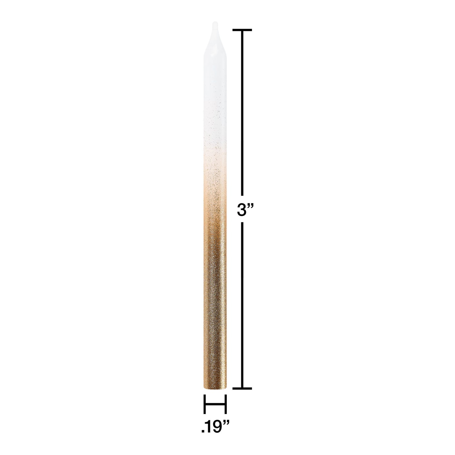 American Greetings White & Gold Ombre Birthday Candles