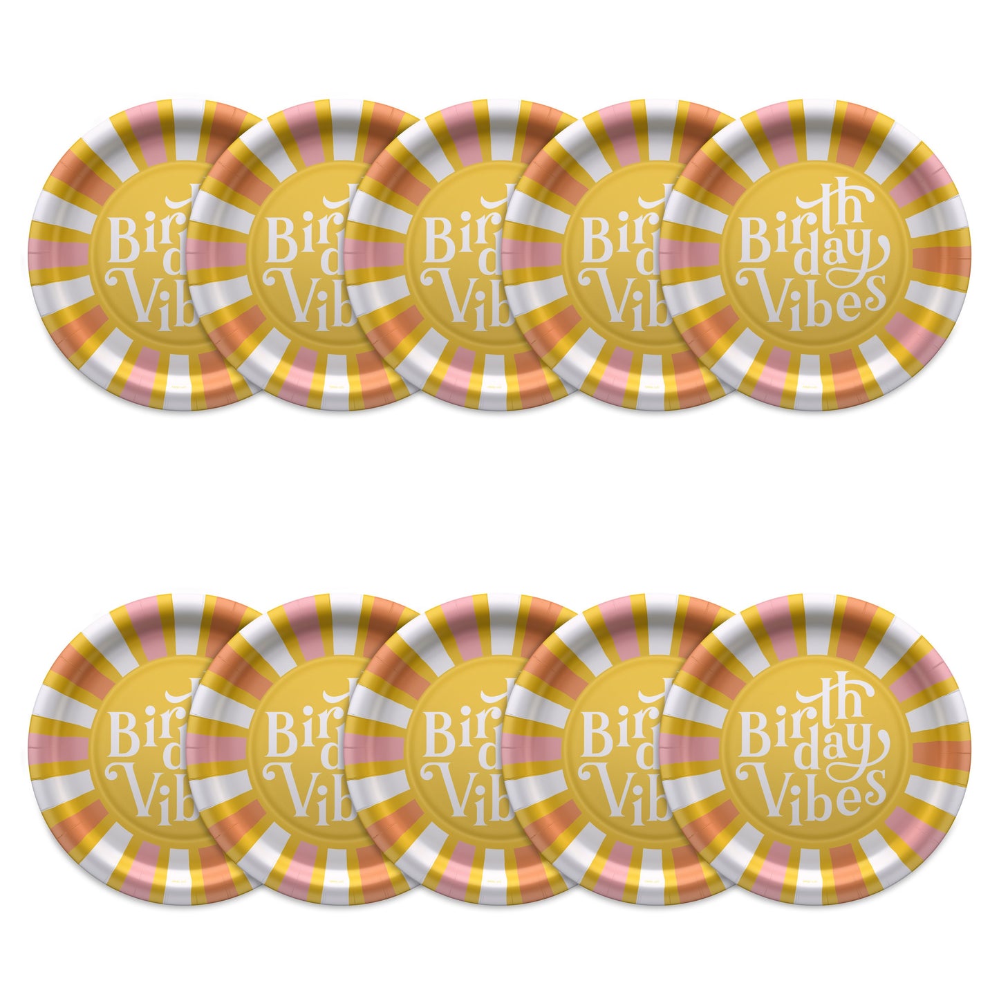 American Greetings Birthday Vibes 9" Birthday Paper Plates