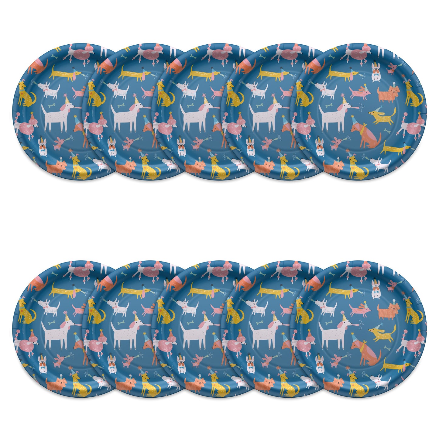 American Greetings Colorful Dogs 9" Birthday Paper Plates