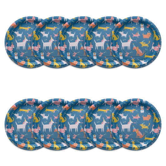 American Greetings Colorful Dogs 9" Birthday Paper Plates