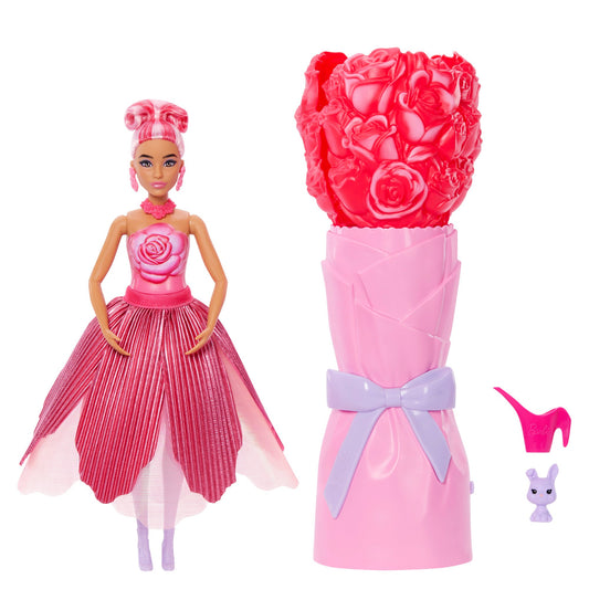 Barbie Petal Pop Flower Doll & Bunny - Rose