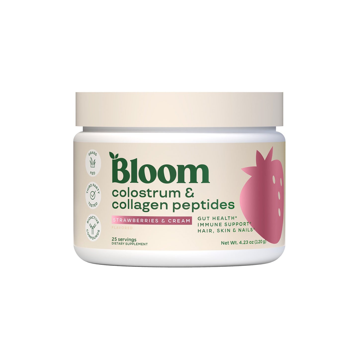 Bloom Colostrum & Collagen Peptides - Strawberries & Cream