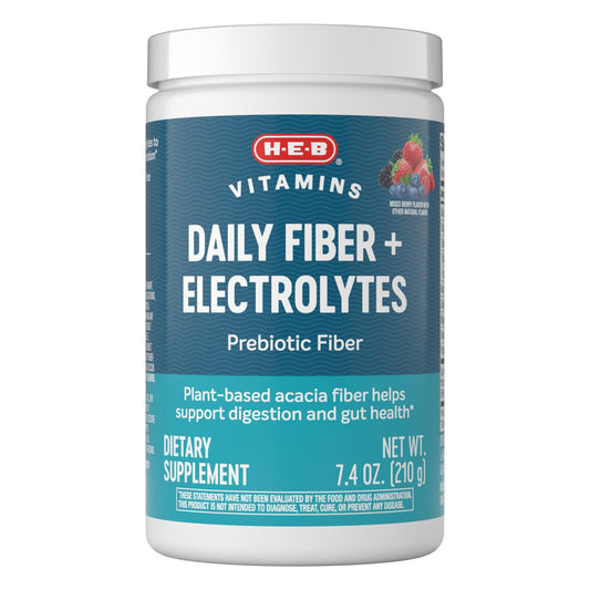 H-E-B Vitamins Daily Fiber & Electrolytes Powder Mix - Mixed Berry