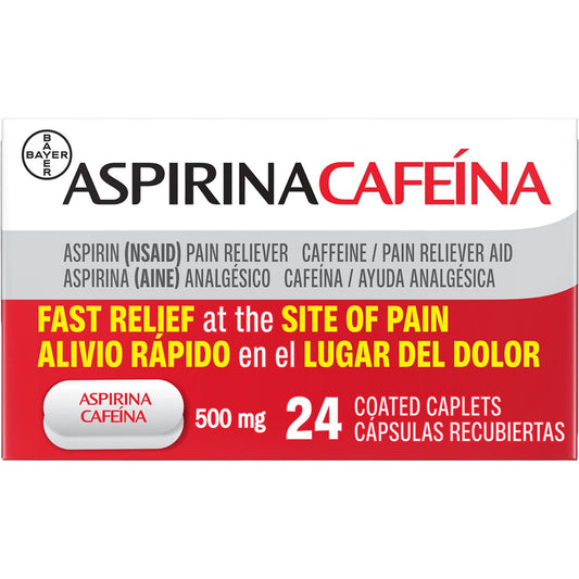 Aspirina Cafeina Fast Pain Relief 500 mg Caplets