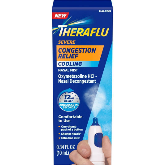 Theraflu Severe Congestion Relief Cooling Nasal Mist, 0.34 Fl Oz
