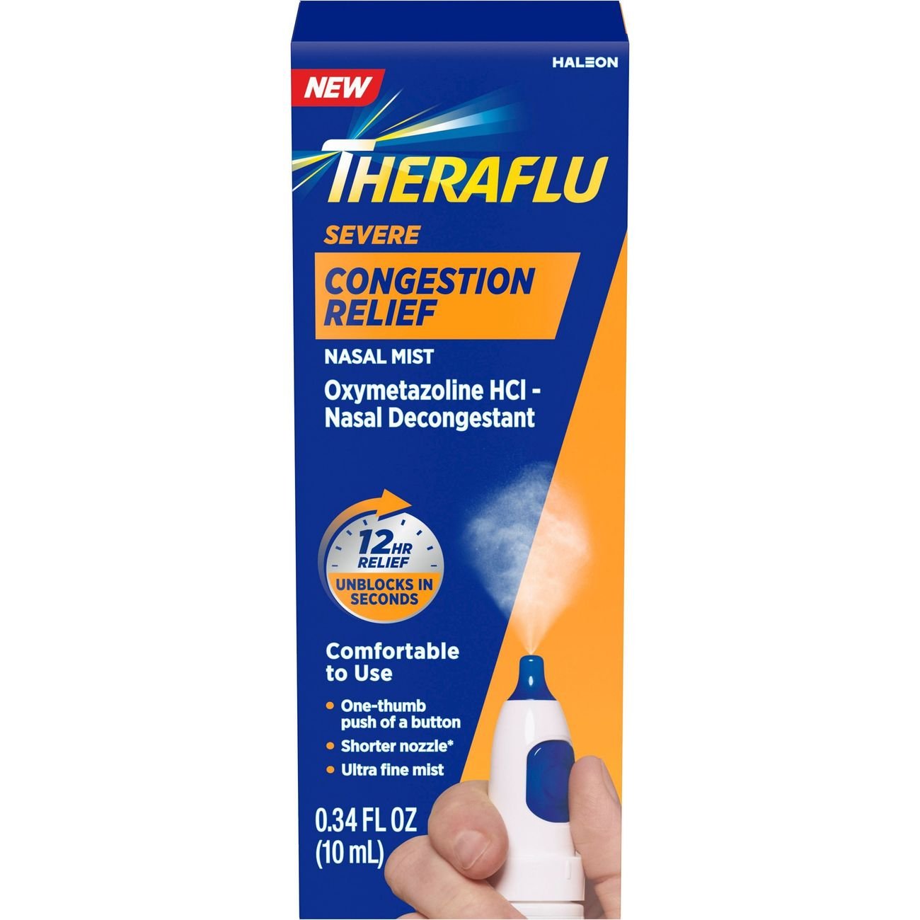Theraflu Severe Congestion Relief Nasal Mist, 0.34 Fl Oz