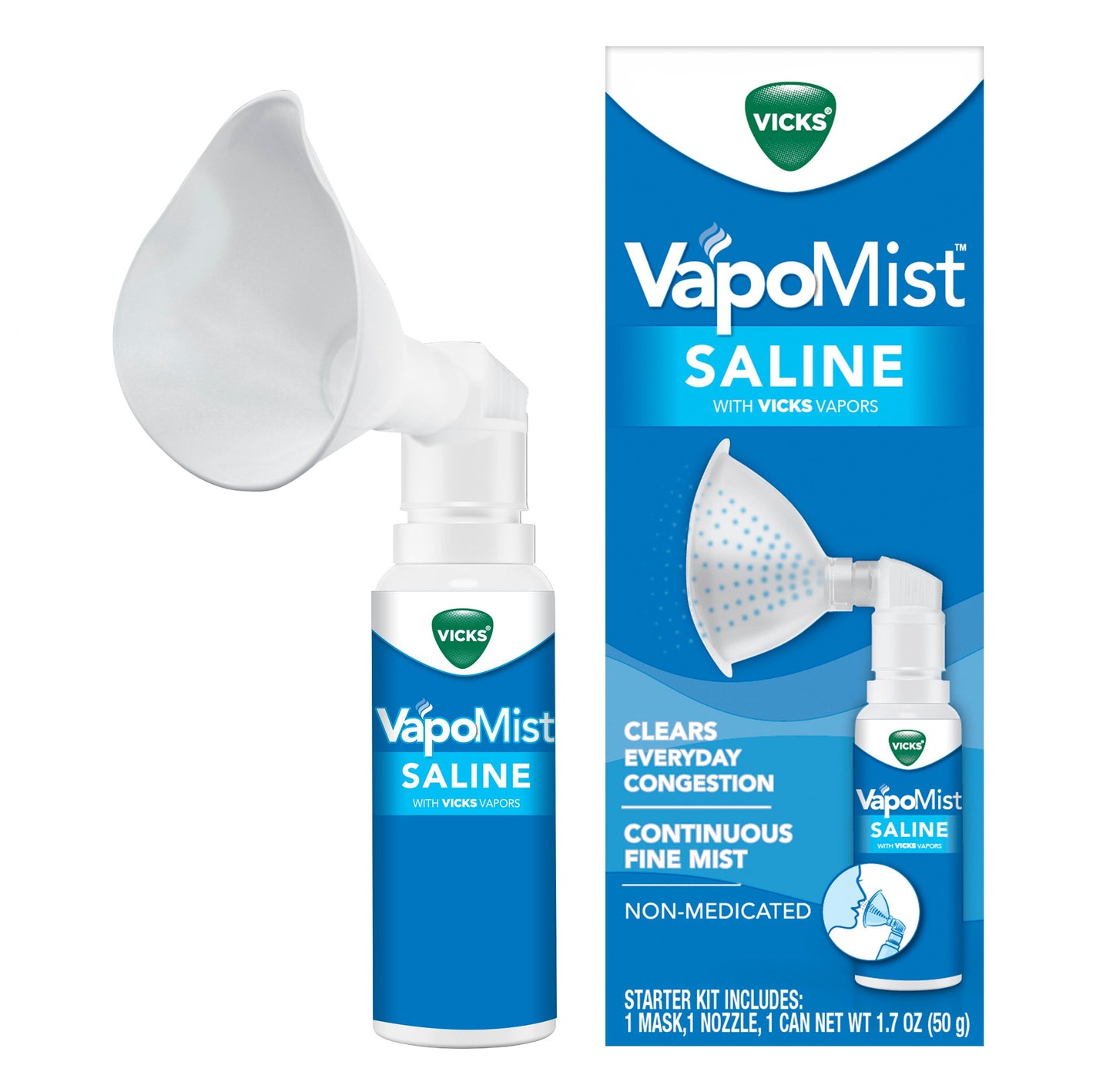 Vicks VapoMist Saline, Gentle Mist With Soothing Vicks Vapors, Non-Medicated