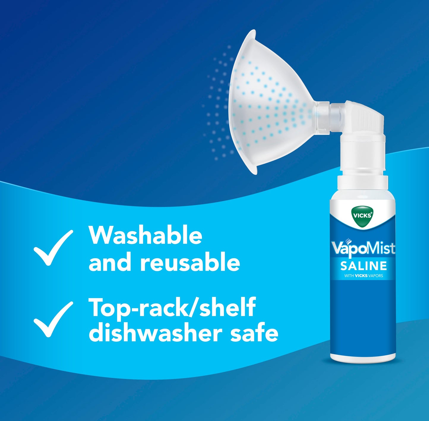 Vicks VapoMist Saline, Gentle Mist With Soothing Vicks Vapors, Non-Medicated