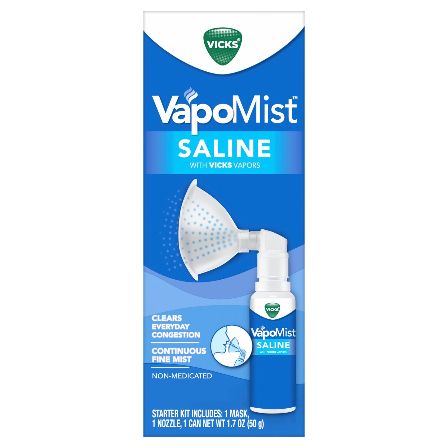 Vicks VapoMist Saline, Gentle Mist With Soothing Vicks Vapors, Non-Medicated