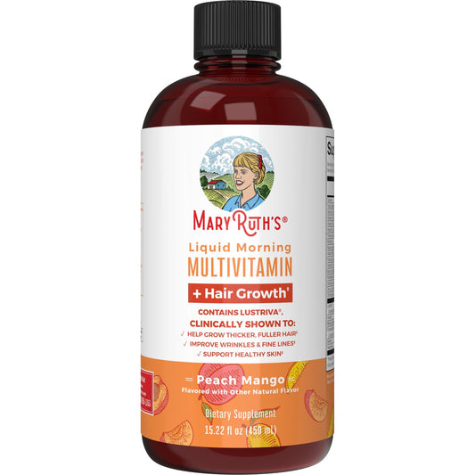 Mary Ruth's Liquid Morning Multivitamin + Hair Growth - Peach Mango