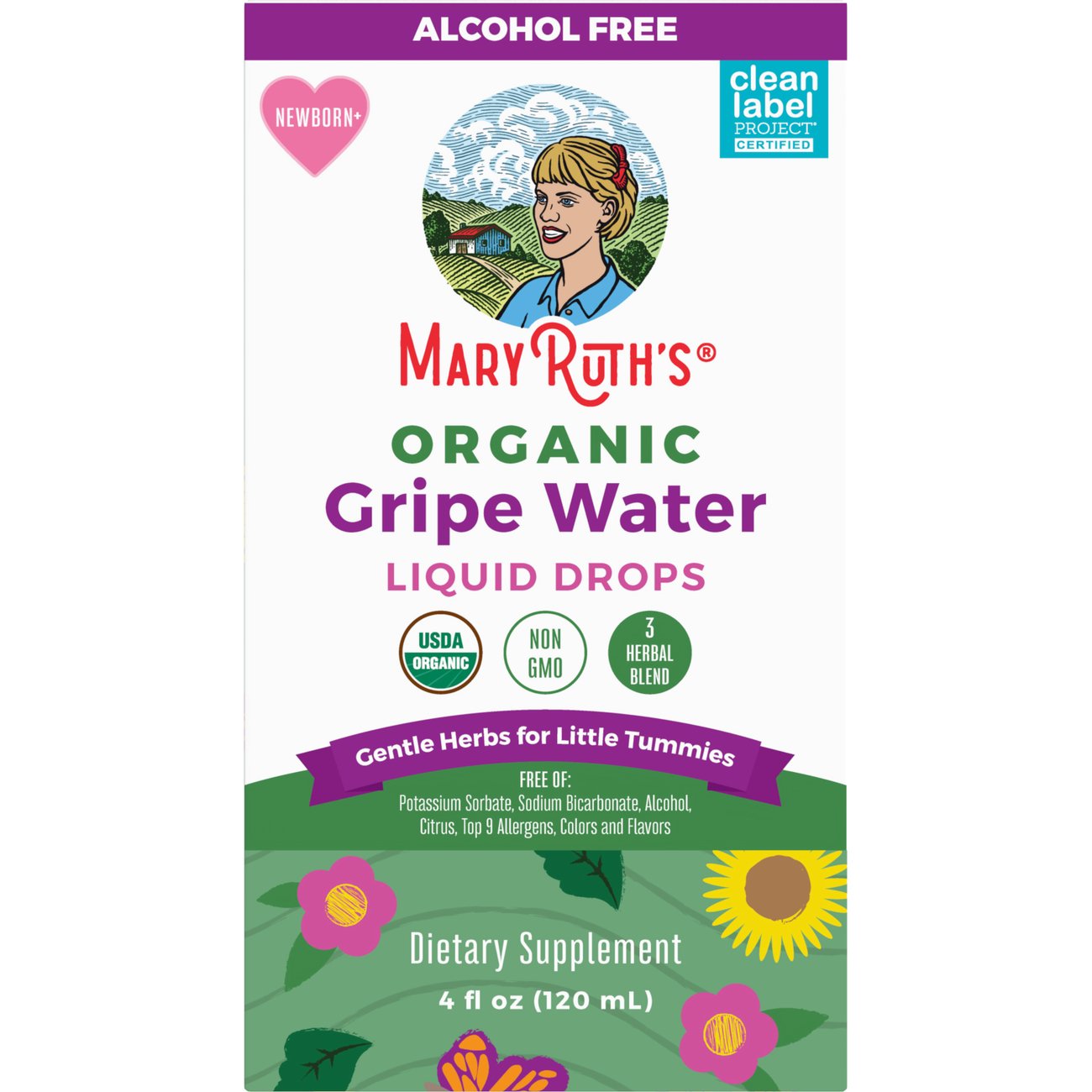 Mary Ruth's Organic Gripe Water Liquid Drops - Grape