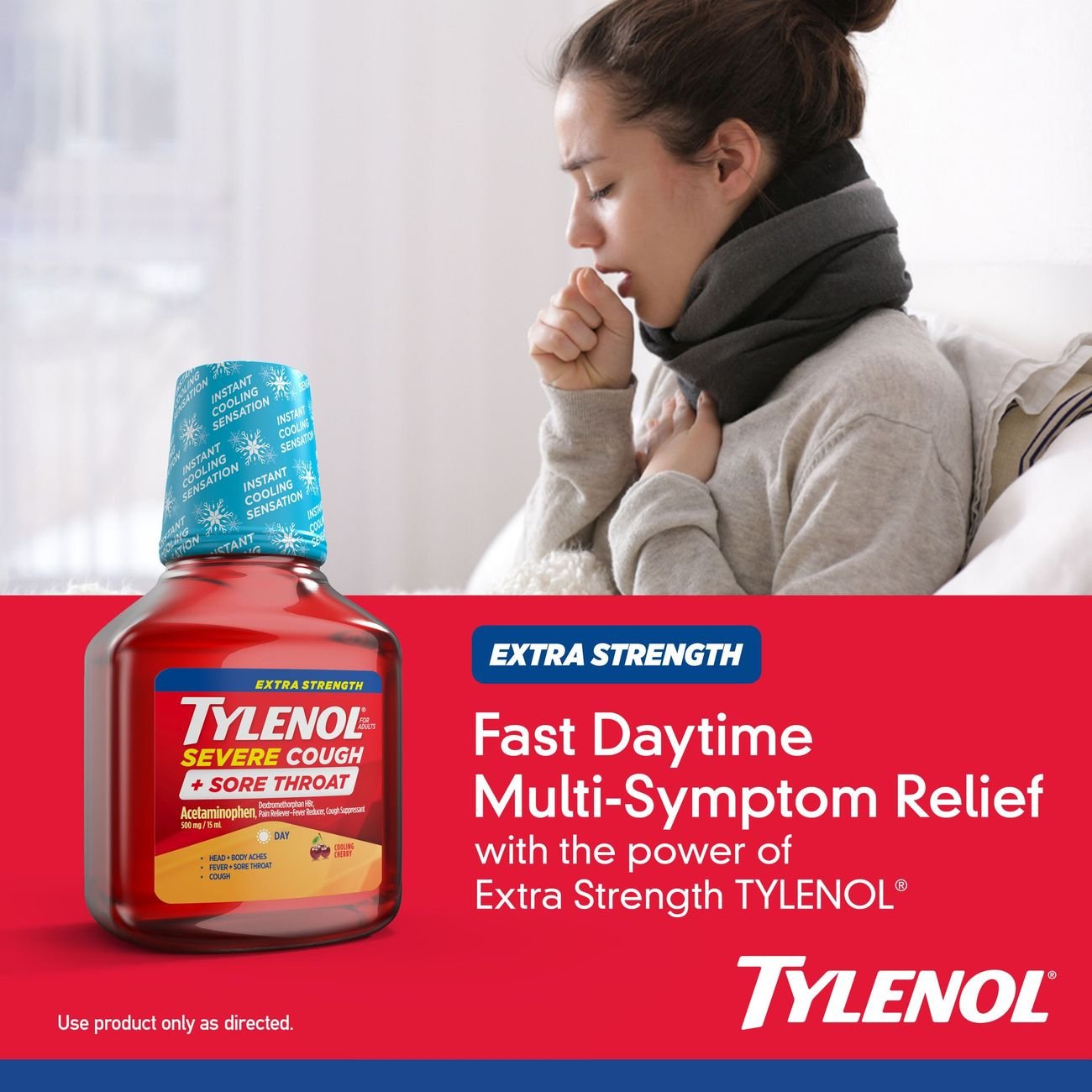 Tylenol Daytime Extra Strength Severe Cough & Sore Throat Liquid - Cherry