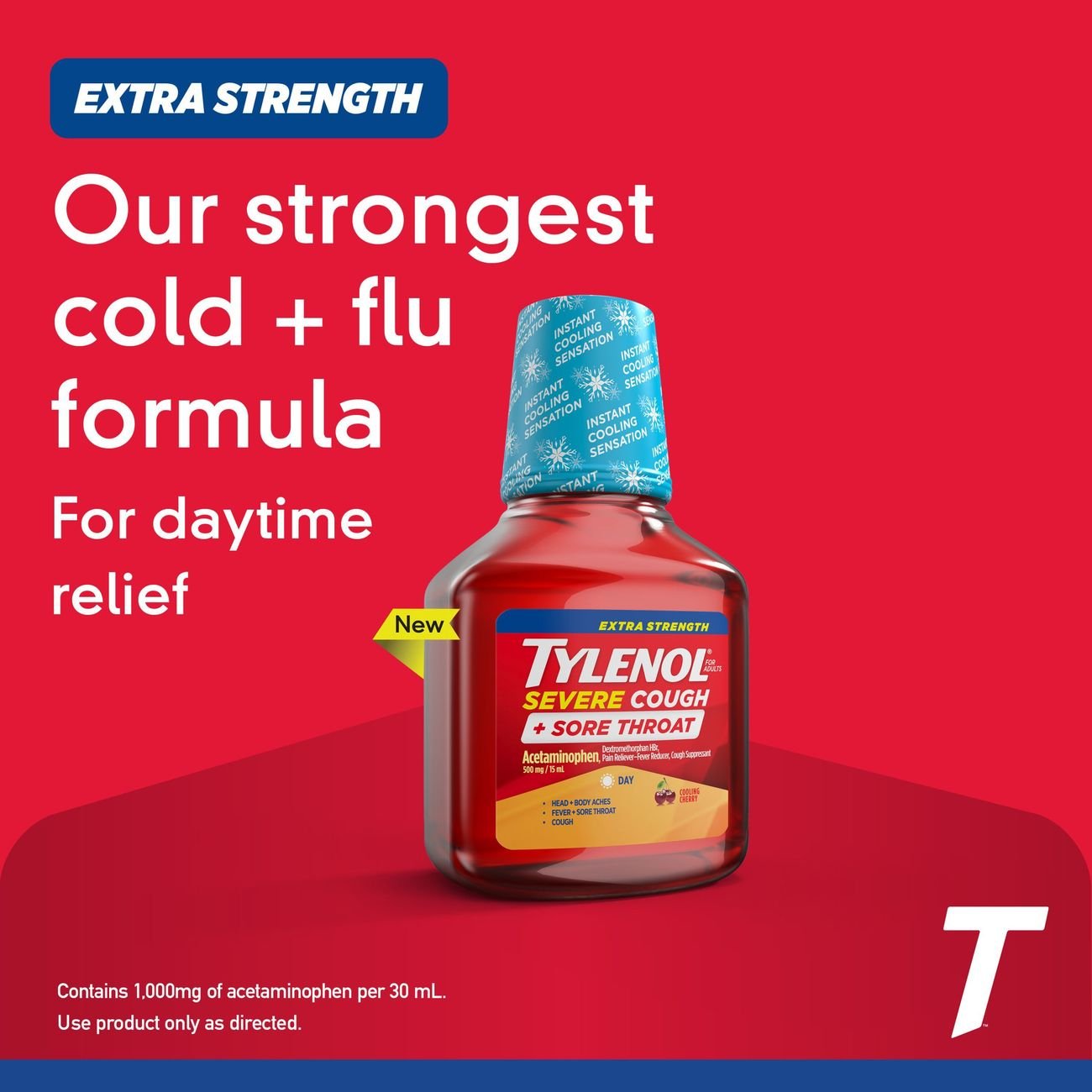 Tylenol Daytime Extra Strength Severe Cough & Sore Throat Liquid - Cherry