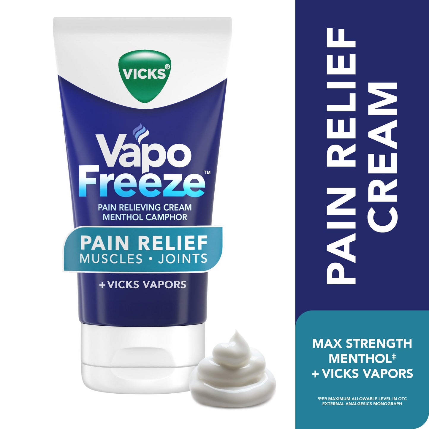 Vicks VapoFreeze Topical Pain Cream, Maximum Strength Menthol for Muscle, Joint, Knee, & Back Pain Relief