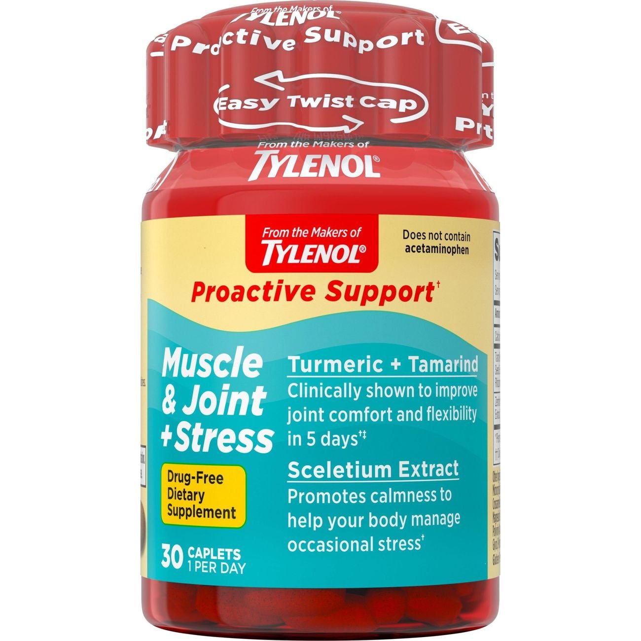 Tylenol Proactive Support Muscle, Joint & Stress Turmeric & Sceletium Caplets
