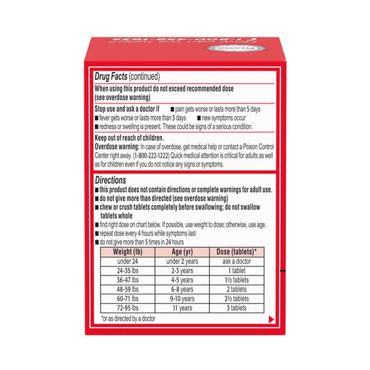 Tylenol Children's Dye Free Pain Relief Fever Reducer 160 mg Chewables - Wild Berry