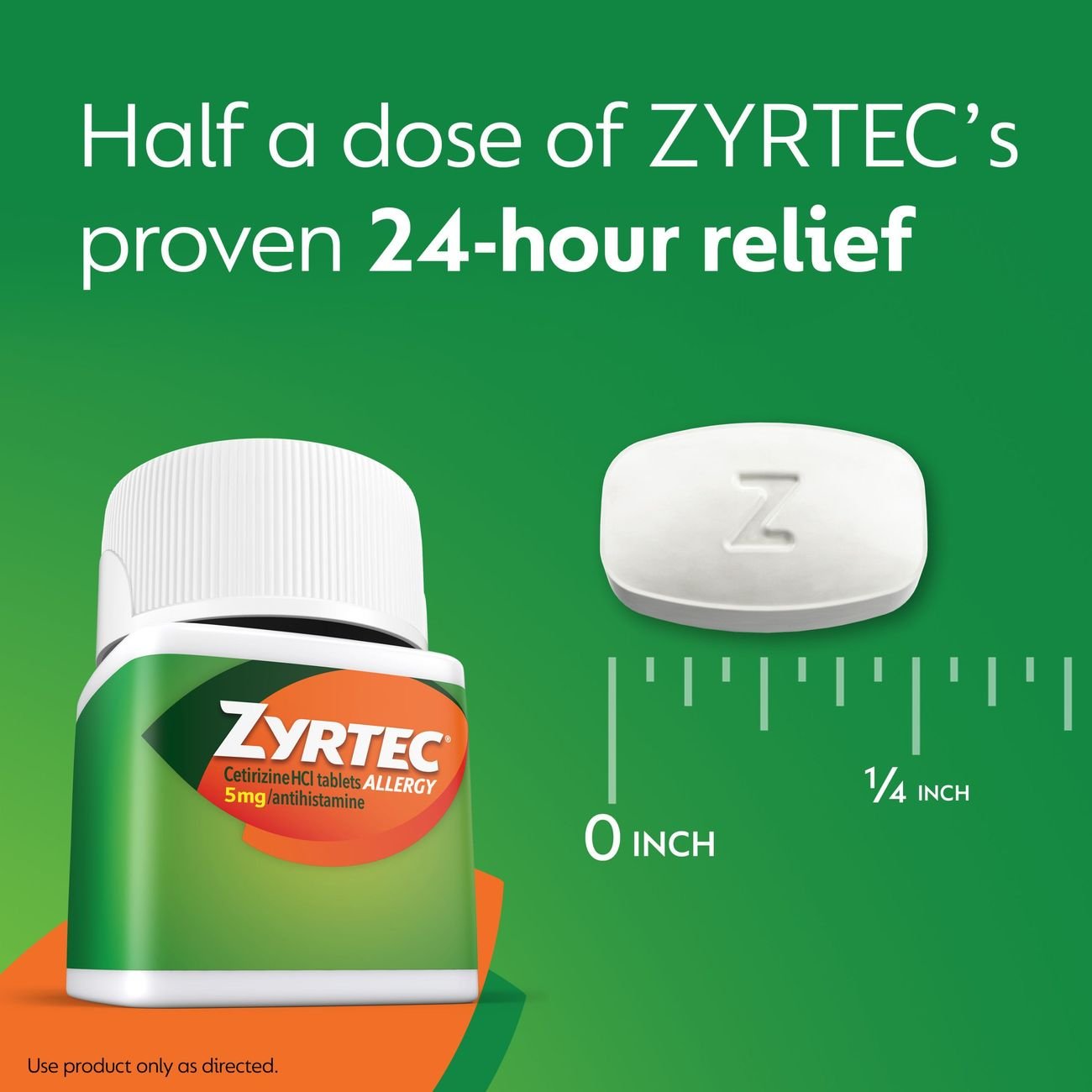 Zyrtec Indoor & Outdoor Allergy Relief 5 mg Antihistamine Tablets