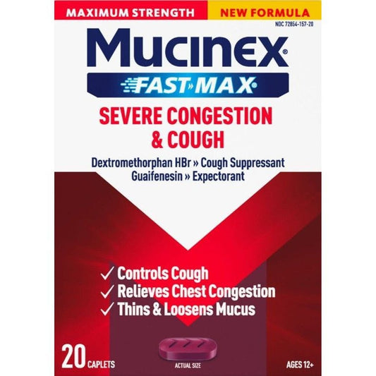 Mucinex Fast Max Severe Congestion & Cough Caplets