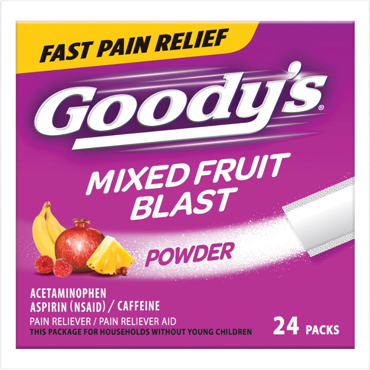 Goody's Headache Pain Relief Powder with Caffeine - Mixed Fruit Blast