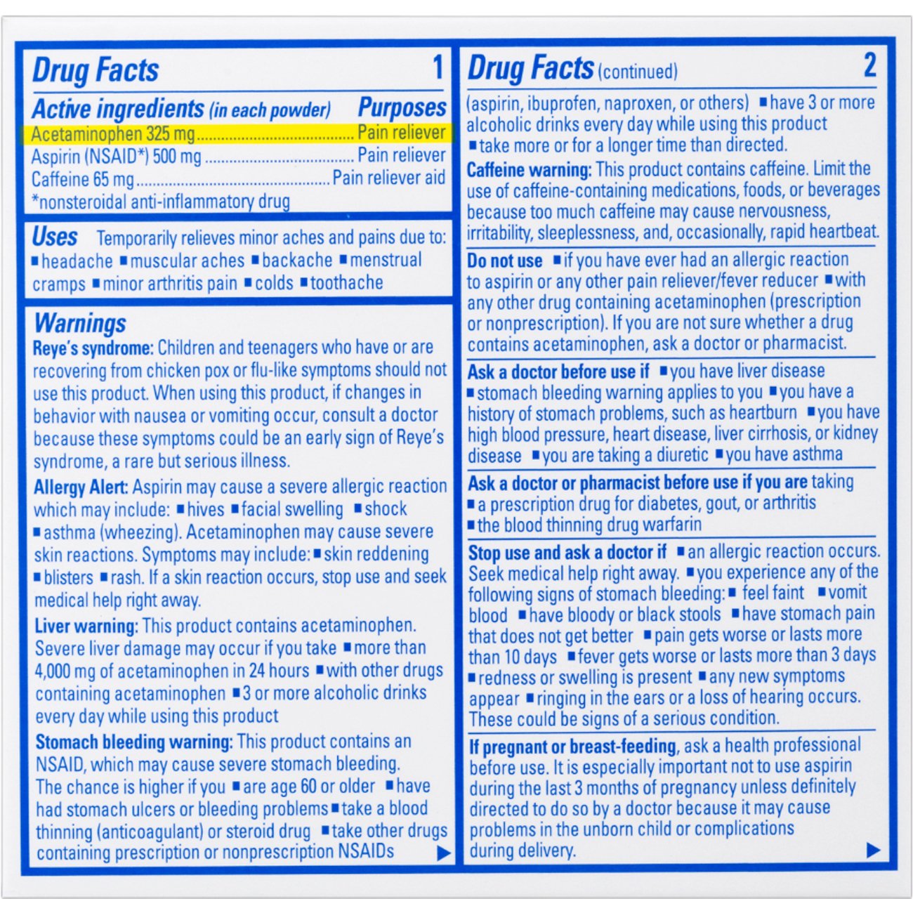 Goody's Headache Pain Relief Powder with Caffeine - Mixed Fruit Blast