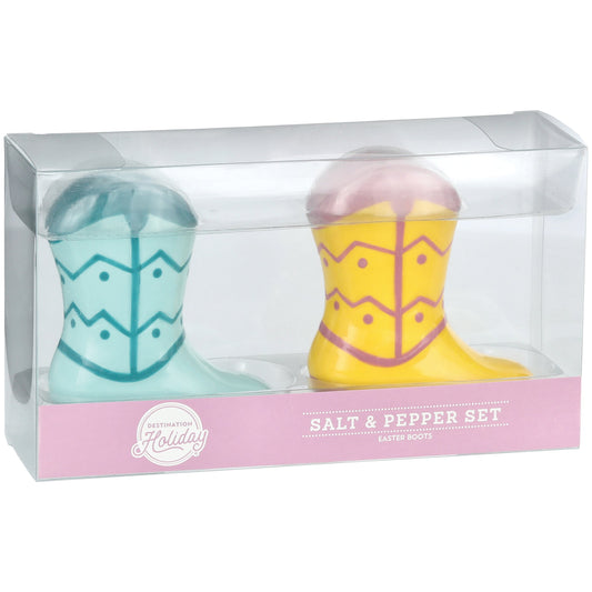 Destination Holiday Easter Cowboy Boots Salt & Pepper Set