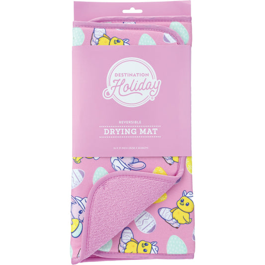 Destination Holiday Easter Reversible Drying Mat - Cowboy Bunny & Chick