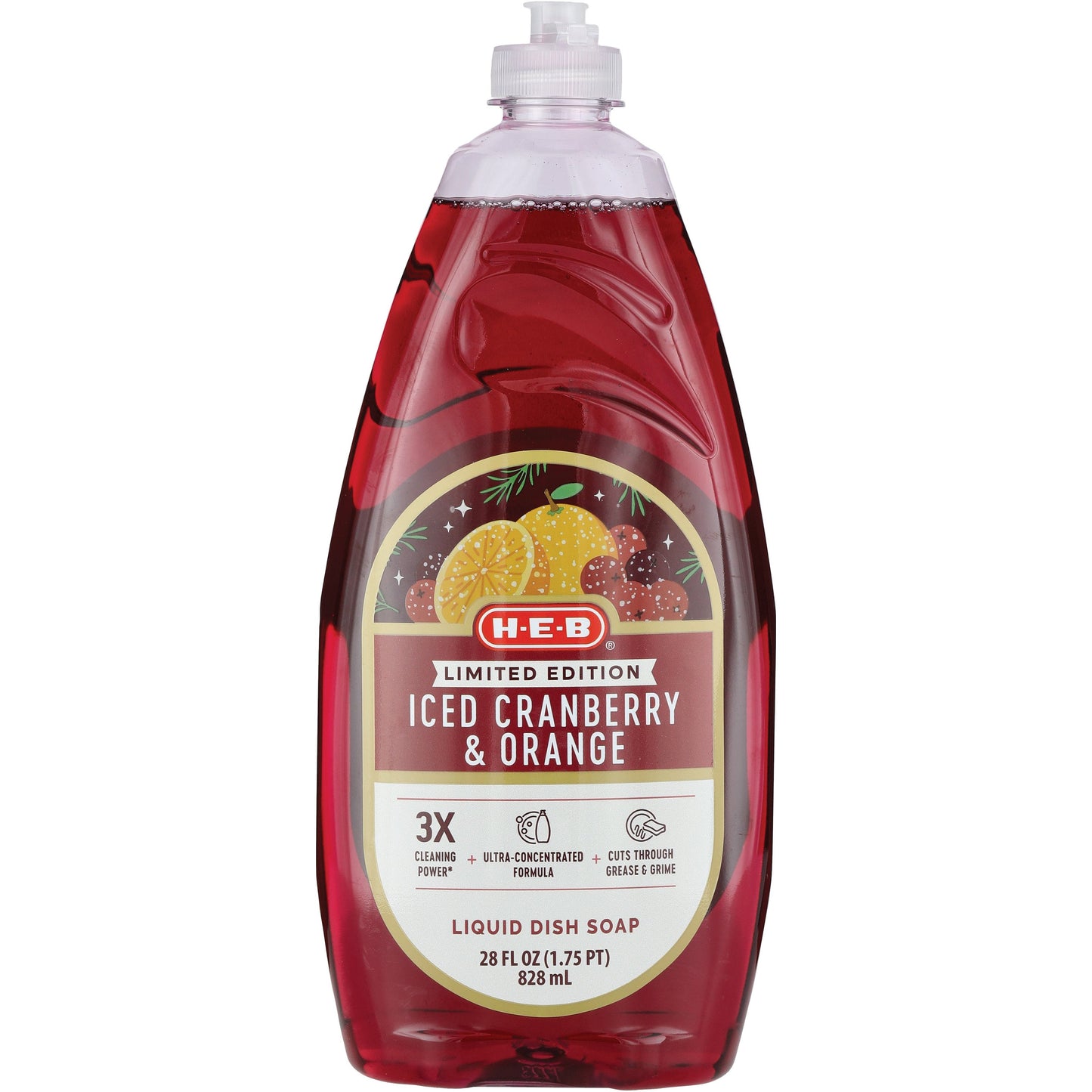 H-E-B Limited Edition Dish Soap - Iced Cranberry & Orange