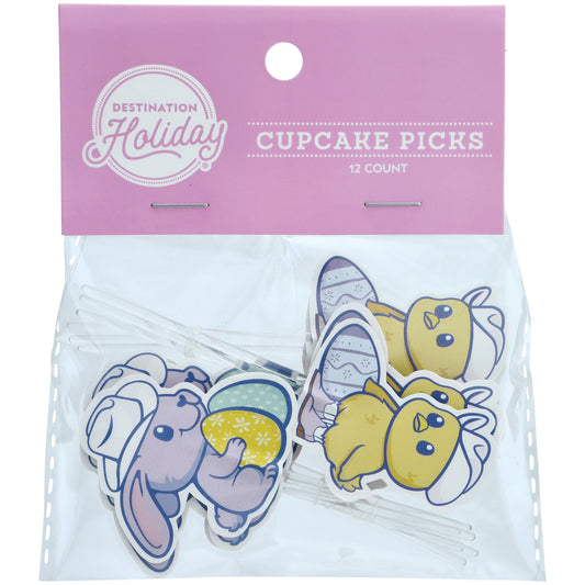 Destination Holiday Cowboy Bunny & Chick Easter Cupcake Picks