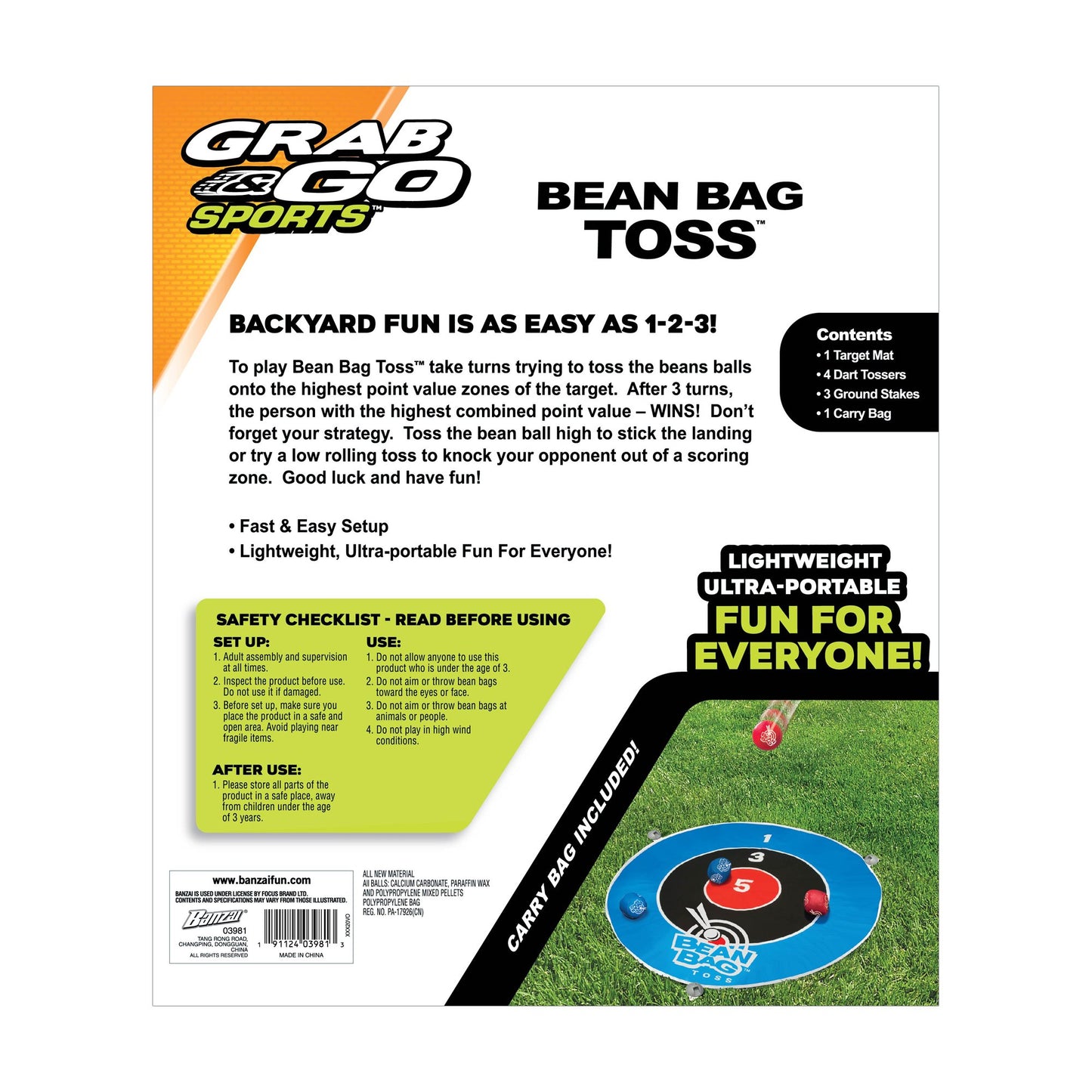 Banzai Bean Bag Toss Lawn Game